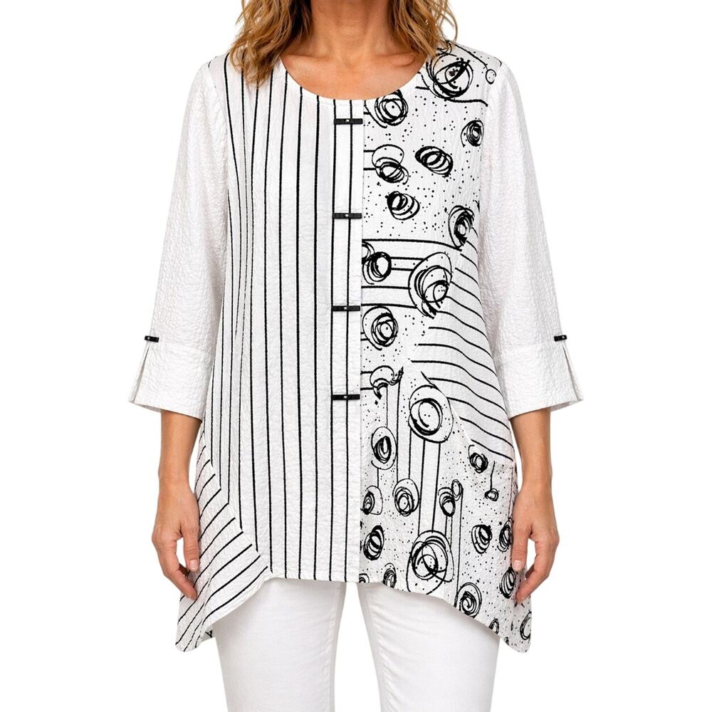 Moonlight by Y & S Medium Wearable Art Wear Black White Artsy Shirt Top Abstract